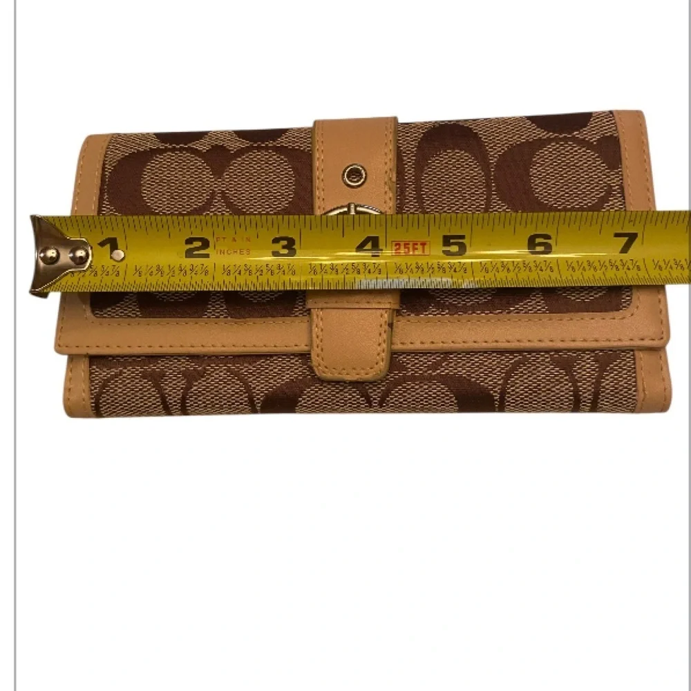 Coach Signature canvas and leather continental wallet